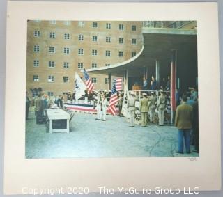 Large Format Matted Color Photograph by R. Donald Reed of Inauguration of Building at NIH in Bethesda, MD.  Dated September 27, 1950.