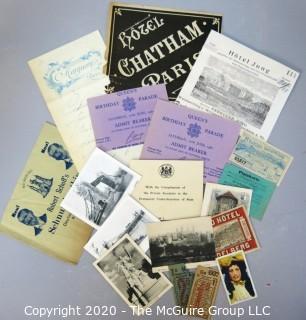 Collection of Vintage European Ephemera Including Tickets to the Queens Birthday Parade of 1961 and Paper London Tube Tickets.