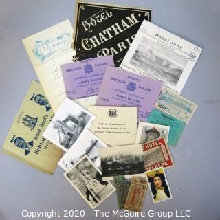 Collection of Vintage European Ephemera Including Tickets to the Queens Birthday Parade of 1961 and Paper London Tube Tickets.