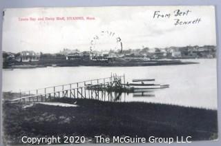 Group of Vintage Postcards Including Mini Postcards from Massachusetts and 2 Real Photo Postcards RPPC. 