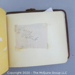 Antique Leather Bound Autograph Book with Signatures.  Includes Several Celebrities of the Era including Leslie Howard & Fanny Brice.