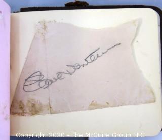 Antique Leather Bound Autograph Book with Signatures.  Includes Several Celebrities of the Era including Leslie Howard & Fanny Brice.