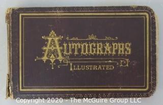 Antique Leather Bound Autograph Book with Signatures.  Includes many influential people from the era.  List of signatures included in photos.  