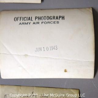 Group of WWII Black & White Photo Album Pictures Featuring Military Service. 