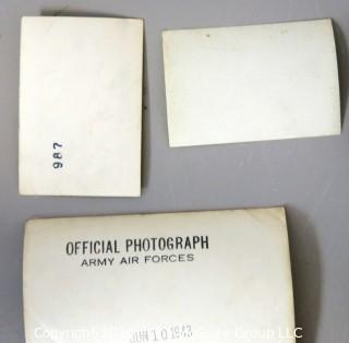 Group of WWII Black & White Photo Album Pictures Featuring Military Service. 