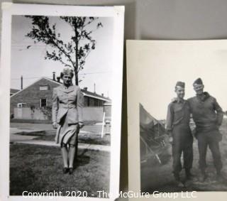 Group of WWII Black & White Photo Album Pictures Featuring Military Service. 