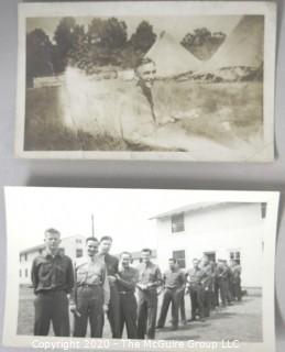 Group of WWII Black & White Photo Album Pictures Featuring Military Service. 