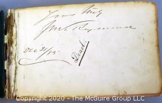 Antique Leather Bound Autograph Book with Signatures.  List of Signatures Included.