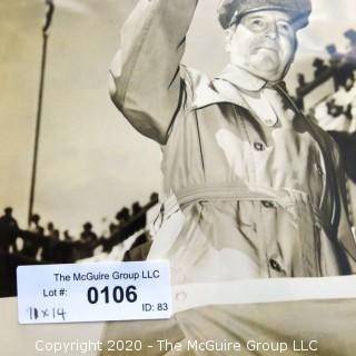 Vintage Large Format Black & White Photograph of General MacArthur.  Presumed Rickerby.  Measures approximately 14" x 10".