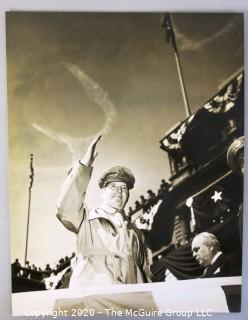 Vintage Large Format Black & White Photograph of General MacArthur.  Presumed Rickerby.  Measures approximately 14" x 10".