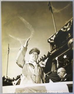 Vintage Large Format Black & White Photograph of General MacArthur.  Presumed Rickerby.  Measures approximately 14" x 10".