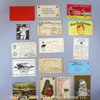 Collection of Vintage Membership and Collector Cards.  Includes Some From Military Clubs.