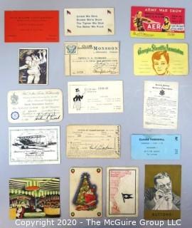 Collection of Vintage Membership and Collector Cards.  Includes Some From Military Clubs.