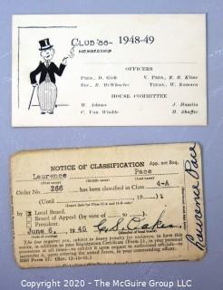 Collection of Vintage Membership and Collector Cards.  Includes Some From Military Clubs.