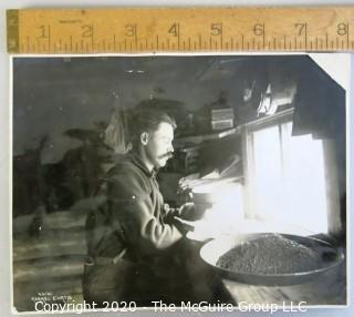 Black & White Photo of Sifting Gold from the Sluces, by Asahel Curtis.  Measures approximately 8" x 11". 