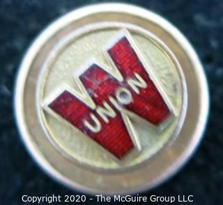 Group of Membership Pins and Tokens.  Includes Union, Boy Scouts, Girl Scout, Odd Fellows Fist Bump Handshake and 14k gold "W" pin weighing 1g