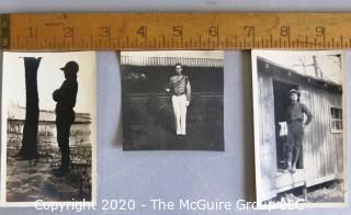 Three Black & White Family Photo Album Pictures from WW I Era. 