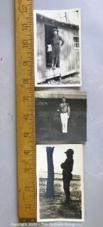 Three Black & White Family Photo Album Pictures from WW I Era. 