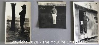 Three Black & White Family Photo Album Pictures from WW I Era. 