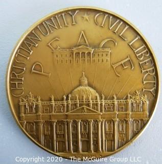 Three Heavy Bronze Commemorative Medals.  Includes John F Kennedy Peace Medal, Smithsonian Medal and Resolution of Congress, November 1844 Major General Peter Porter.