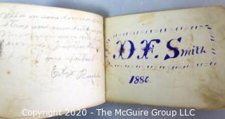 Soft Cover Autograph Book from 1880's.  Belonged to Addie Smith of Floyd Co, VA.  Sticker is applied to front cover.