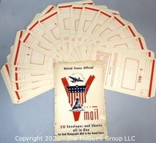 Folder of Unused US WW II V-Mail Victory Mail Envelopes and Stationery.