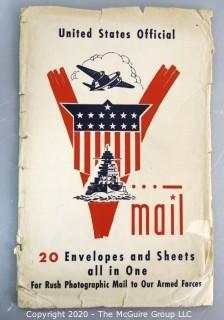 Folder of Unused US WW II V-Mail Victory Mail Envelopes and Stationery.