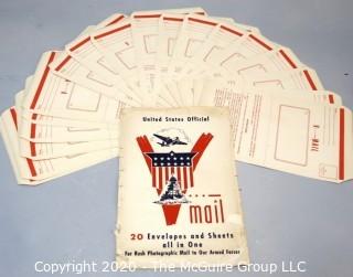 Folder of Unused US WW II V-Mail Victory Mail Envelopes and Stationery.