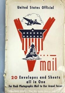 Folder of Unused US WW II V-Mail Victory Mail Envelopes and Stationery.