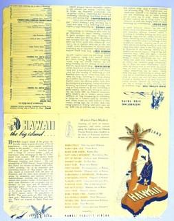 1942 WW II Menu and Party Information from Luau Held in Hawaii for Military 