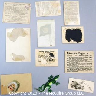 Group of Advertising Cards, Ephemera and One Cigarette Silk. 