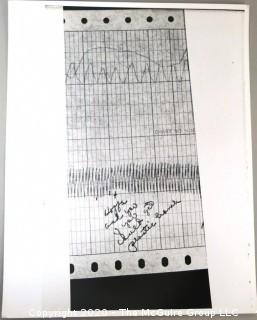 Large Format Black & White Photograph of Hoffa Lie Detector Results by A. Rickerby. Measures approximately 11" X 14".