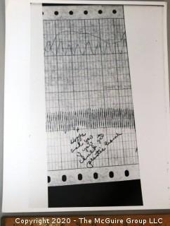 Large Format Black & White Photograph of Hoffa Lie Detector Results by A. Rickerby. Measures approximately 11" X 14".