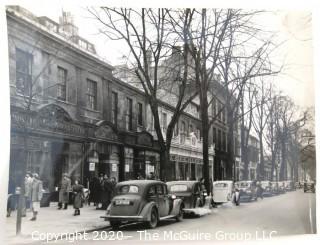 Vintage Black & White Photography Street Scene of Cheltenham Promenade, UK.  Measures approximately 6" x 9".