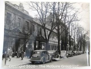 Vintage Black & White Photography Street Scene of Cheltenham Promenade, UK.  Measures approximately 6" x 9".