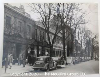 Vintage Black & White Photography Street Scene of Cheltenham Promenade, UK.  Measures approximately 6" x 9".