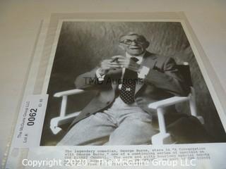 Photo: Print: Press Release: Vintage Movie Star: George Burns