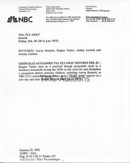 Photo: Print: Press Release: Vintage TV Show: I'll Fly Away  lot