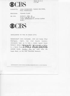 Photo: Print: Press Release: Vintage TV Show: Grand Slam lot