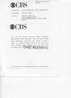 Photo: Print: Press Release: Vintage TV Show: Grand Slam lot