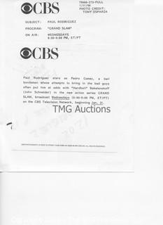 Photo: Print: Press Release: Vintage TV Show: Grand Slam lot