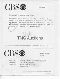 Photo: Print: Press Release: Vintage TV Show:  In The Beginning