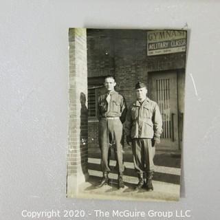 Six Vintage WW II Black & White Photo Album Pictures of Military Life.