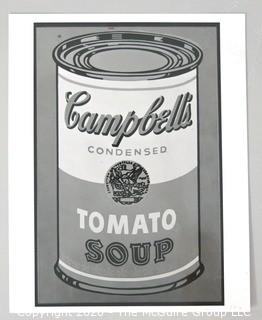 Art: Photo print: B&W: Andy Warhol: Soup Can; Museum show 1991
