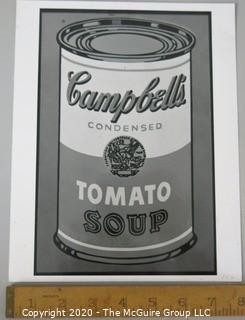 Art: Photo print: B&W: Andy Warhol: Soup Can; Museum show 1991
