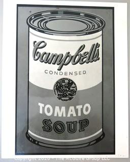 Art: Photo print: B&W: Andy Warhol: Soup Can; Museum show 1991
