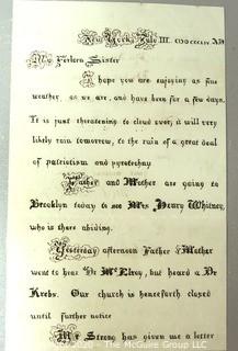 Group of Antique Ephemera.  Includes Signatures from December 1887 Superior Court, Dog Available to Adopt and Personal Correspondence with Ornate Script. 