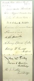 Group of Antique Ephemera.  Includes Signatures from December 1887 Superior Court, Dog Available to Adopt and Personal Correspondence with Ornate Script. 