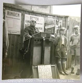 Four Black & White Photo Album Pictures. Includes Boys Class Sports Team, Korean Orphanage, Grocery Store, Etc.