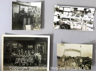 Four Black & White Photo Album Pictures. Includes Boys Class Sports Team, Korean Orphanage, Grocery Store, Etc.